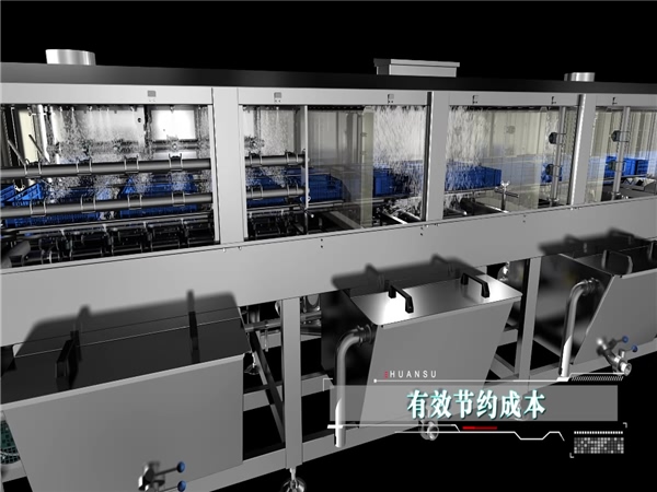 高壓水流周轉箱清洗機，雞籠清洗機