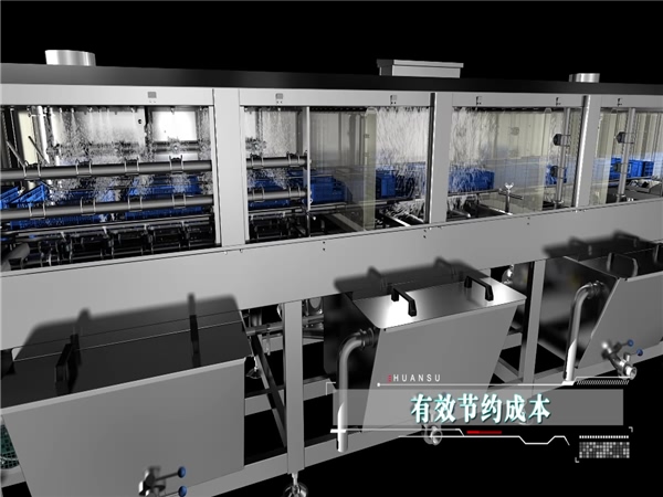 高壓水流周轉箱清洗機，雞籠清洗機